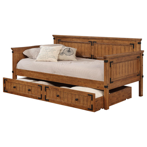 Oakdale Wood Twin Daybed with Trundle Rustic Honey - Furniture Land (Milwaukee, WI)