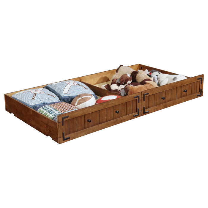 Oakdale Wood Twin Daybed with Trundle Rustic Honey - Furniture Land (Milwaukee, WI)