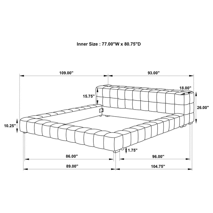 Trinity California King, E.king, Queen, & Full Bed Green & Light Taupe - Furniture Land (Milwaukee, WI)