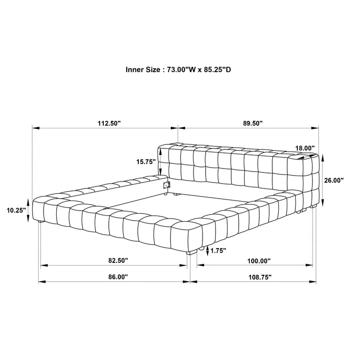 Trinity California King, E.king, Queen, & Full Bed Green & Light Taupe - Furniture Land (Milwaukee, WI)