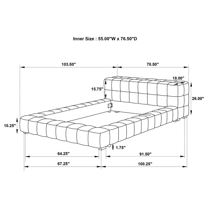 Trinity California King, E.king, Queen, & Full Bed Green & Light Taupe - Furniture Land (Milwaukee, WI)