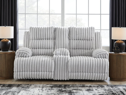 Rhines Falls Power Reclining Loveseat with Console - Furniture Land (Milwaukee, WI)