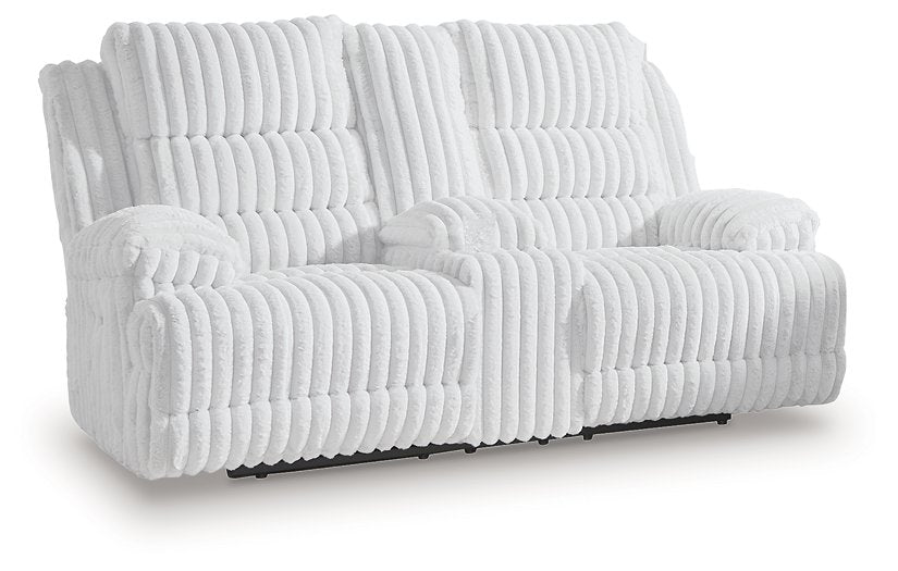 Rhines Falls Power Reclining Loveseat with Console - Furniture Land (Milwaukee, WI)