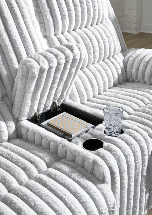 Rhines Falls Power Reclining Loveseat with Console - Furniture Land (Milwaukee, WI)