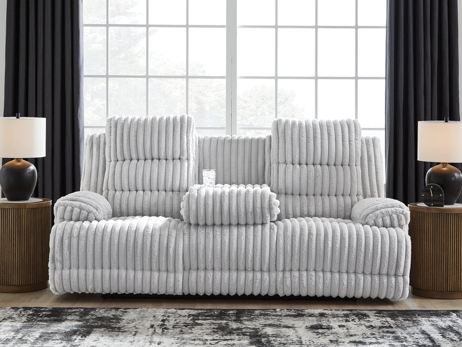 Rhines Falls Power Reclining Sofa with Drop Down Table - Furniture Land (Milwaukee, WI)