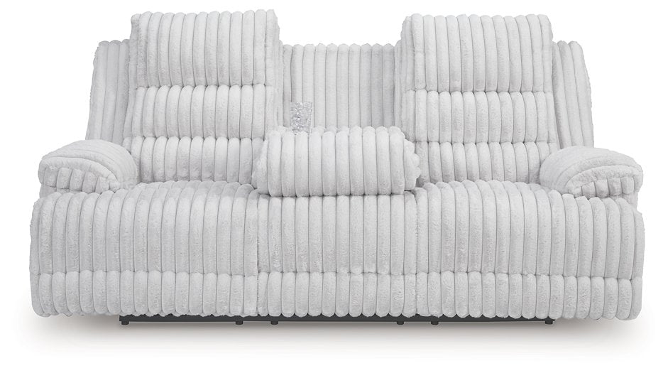 Rhines Falls Power Reclining Sofa with Drop Down Table - Furniture Land (Milwaukee, WI)