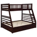 Ashton Twin Over Full 2-drawer Bunk Bed Cappuccino, White, Navy, Honey, & Brown - Furniture Land (Milwaukee, WI)