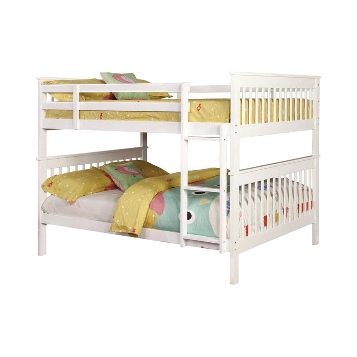 Chapman Full Over Full & Twin Over Full Bunk Bed Black & White - Furniture Land (Milwaukee, WI)