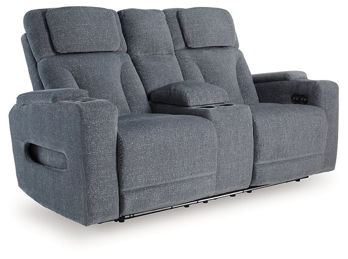Studio Cave Power Reclining Loveseat with Console - Furniture Land (Milwaukee, WI)