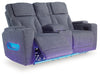 Studio Cave Power Reclining Loveseat with Console - Furniture Land (Milwaukee, WI)