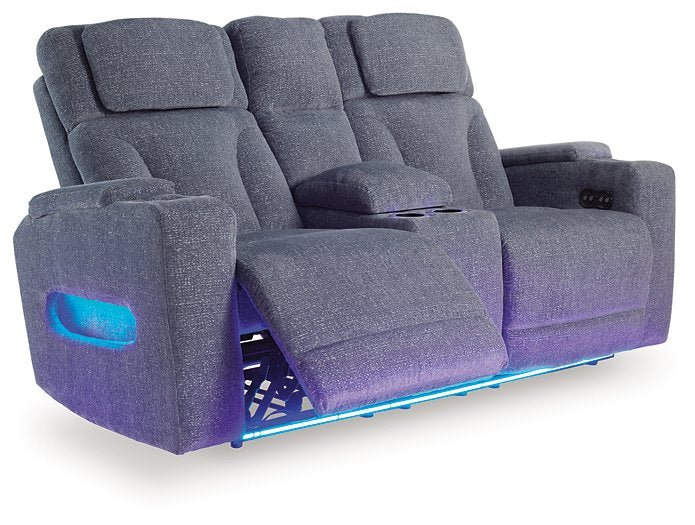 Studio Cave Power Reclining Loveseat with Console - Furniture Land (Milwaukee, WI)