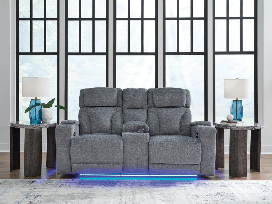 Studio Cave Power Reclining Loveseat with Console - Furniture Land (Milwaukee, WI)