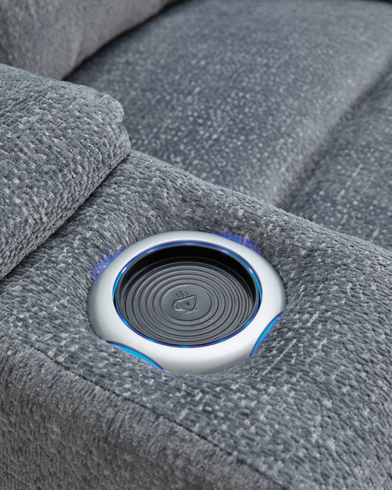 Studio Cave Power Reclining Loveseat with Console - Furniture Land (Milwaukee, WI)