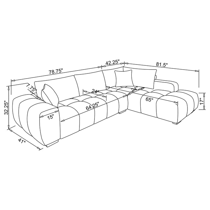 Camacho Stationary Sectionals Upholstered - Furniture Land (Milwaukee, WI)