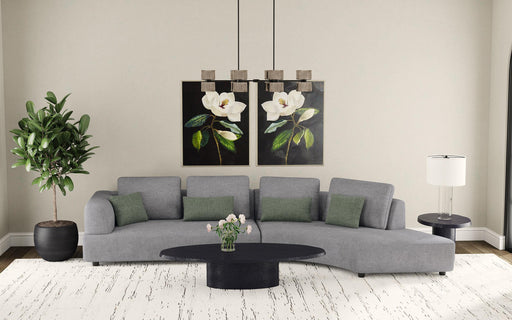 Toscano 134-inch Upholstered Sectional Sofa Grey - Furniture Land (Milwaukee, WI)