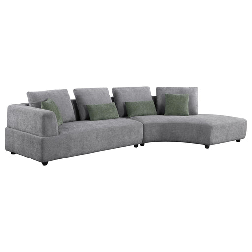 Toscano 134-inch Upholstered Sectional Sofa Grey - Furniture Land (Milwaukee, WI)