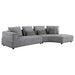 Toscano 134-inch Upholstered Sectional Sofa Grey - Furniture Land (Milwaukee, WI)