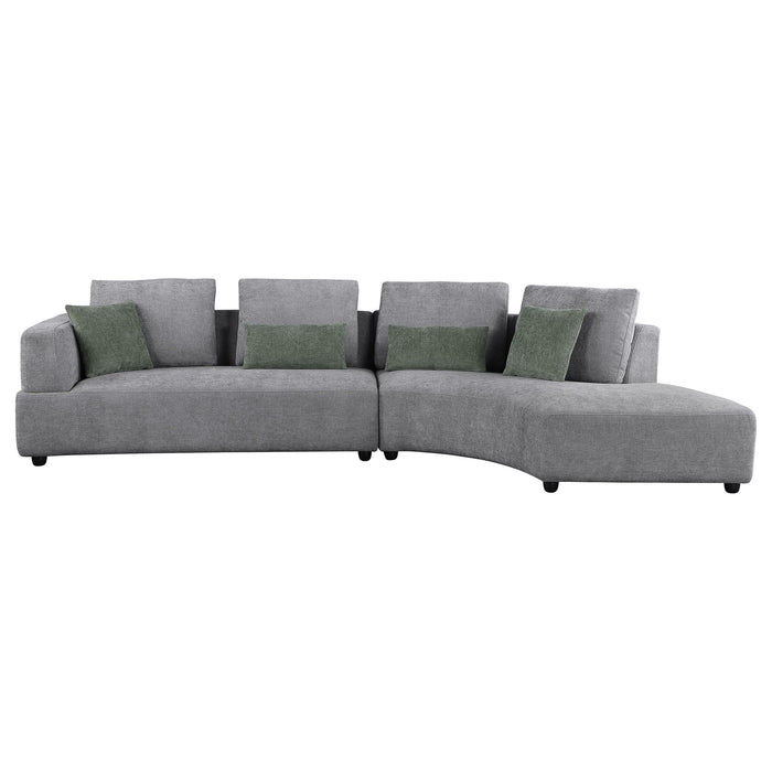 Toscano 134-inch Upholstered Sectional Sofa Grey - Furniture Land (Milwaukee, WI)