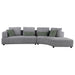 Toscano 134-inch Upholstered Sectional Sofa Grey - Furniture Land (Milwaukee, WI)
