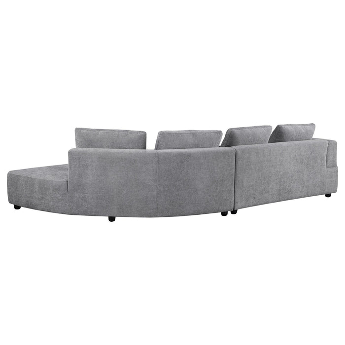 Toscano 134-inch Upholstered Sectional Sofa Grey - Furniture Land (Milwaukee, WI)