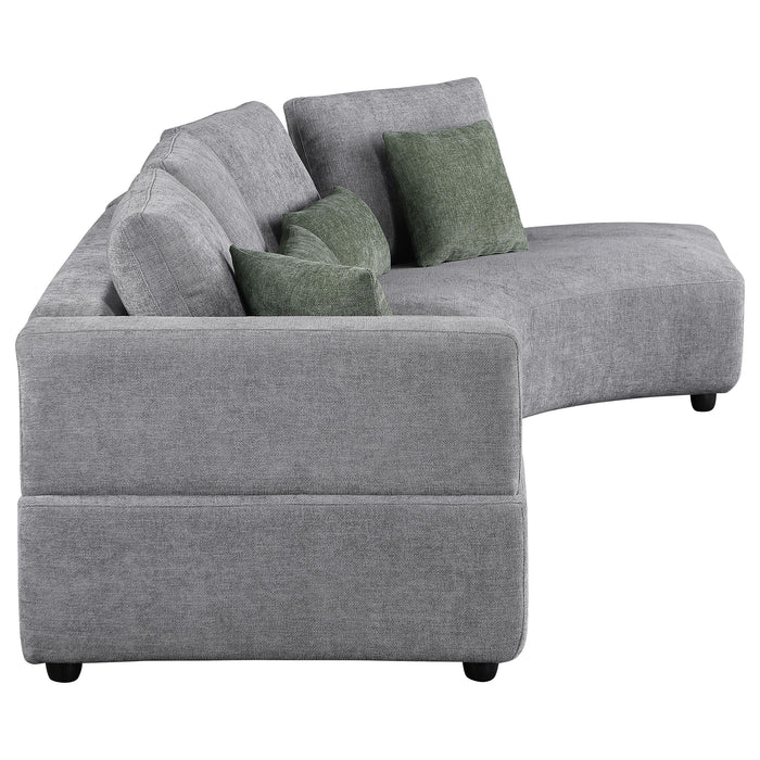 Toscano 134-inch Upholstered Sectional Sofa Grey - Furniture Land (Milwaukee, WI)