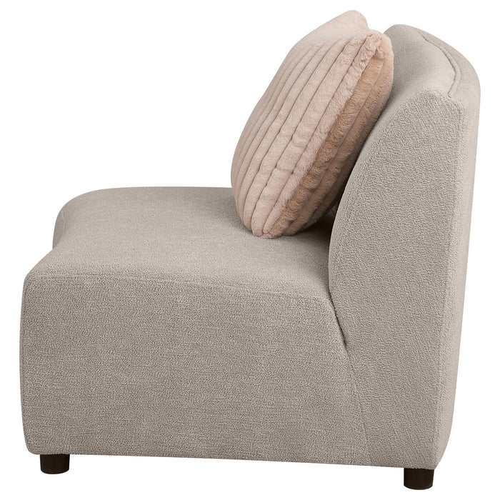 Fayette Upholstered Armless Chair Greige - Furniture Land (Milwaukee, WI)