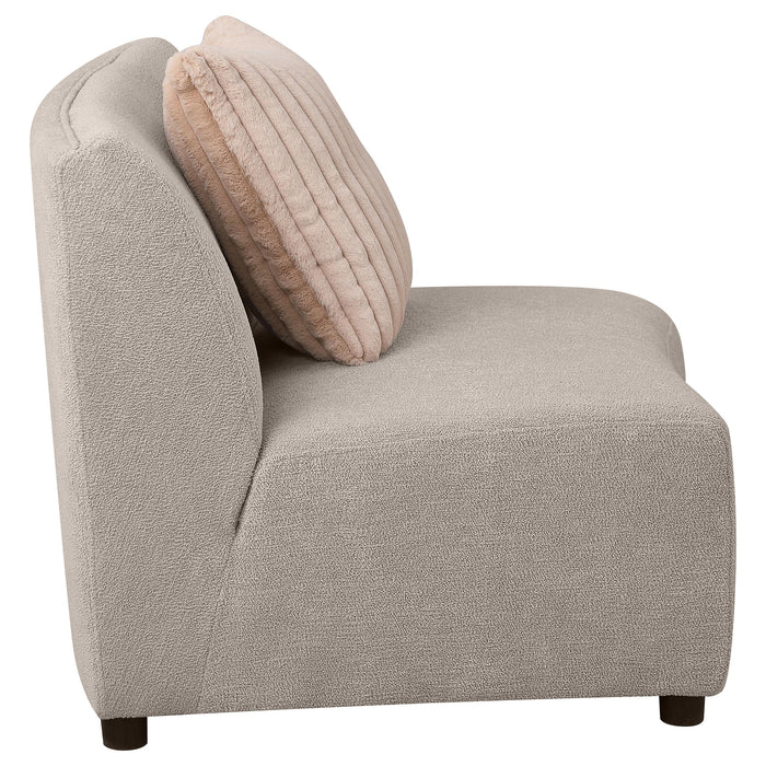 Fayette Upholstered Armless Chair Greige - Furniture Land (Milwaukee, WI)