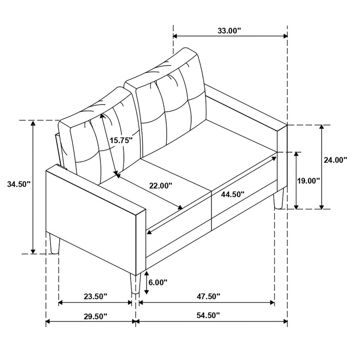 Bowen Stationary 3 Pc Sets - Furniture Land (Milwaukee, WI)