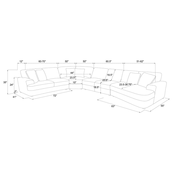 Emberson Upholstered Modular Sectional Sofa Ivory - Furniture Land (Milwaukee, WI)