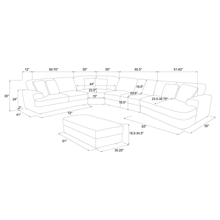 Emberson Upholstered Modular Sectional Sofa Ivory - Furniture Land (Milwaukee, WI)
