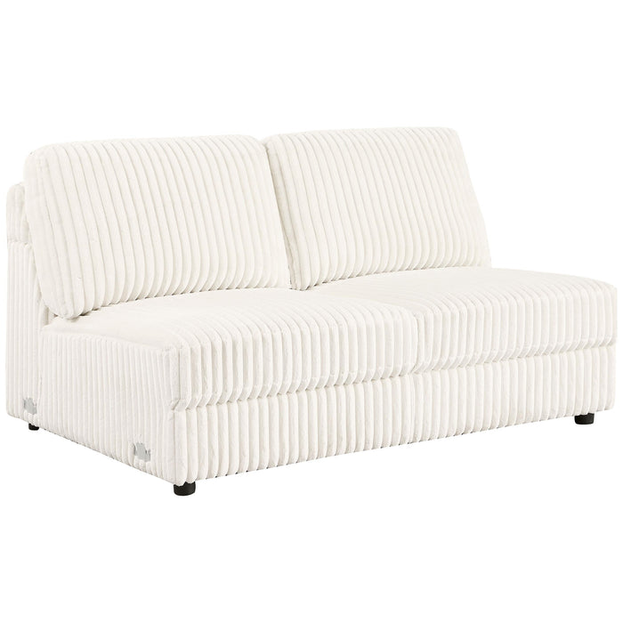 Emberson Upholstered Armless Loveseat Ivory - Furniture Land (Milwaukee, WI)
