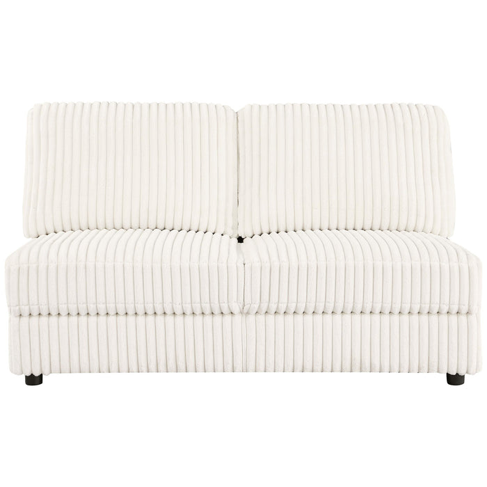 Emberson Upholstered Armless Loveseat Ivory - Furniture Land (Milwaukee, WI)