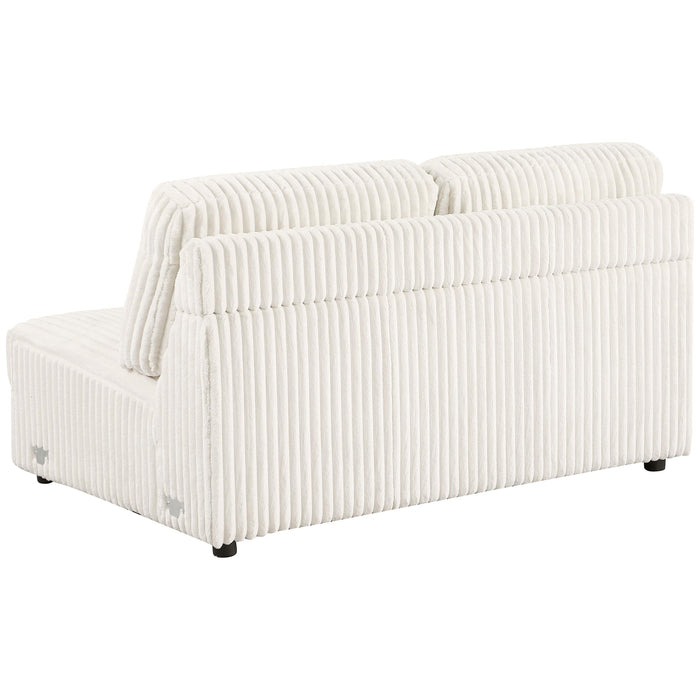 Emberson Upholstered Armless Loveseat Ivory - Furniture Land (Milwaukee, WI)