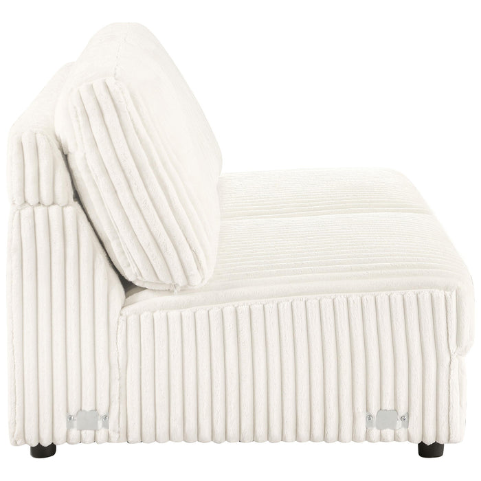 Emberson Upholstered Armless Loveseat Ivory - Furniture Land (Milwaukee, WI)