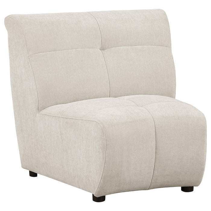 Charlotte Upholstered Curved Armless Chair Ivory - Furniture Land (Milwaukee, WI)