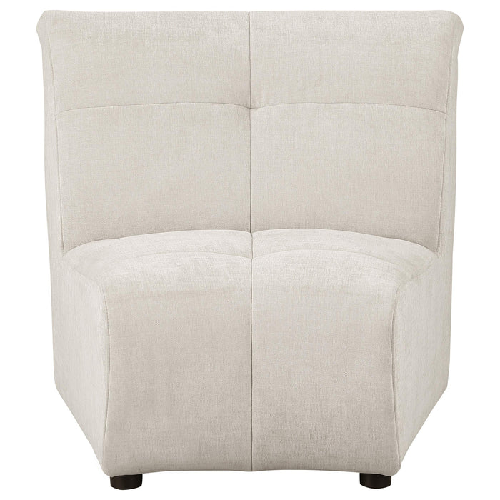 Charlotte Upholstered Curved Armless Chair Ivory - Furniture Land (Milwaukee, WI)