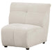 Charlotte Upholstered Curved Armless Chair Ivory - Furniture Land (Milwaukee, WI)