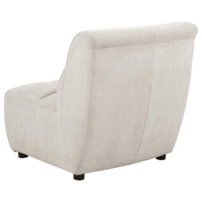 Charlotte Upholstered Curved Armless Chair Ivory - Furniture Land (Milwaukee, WI)