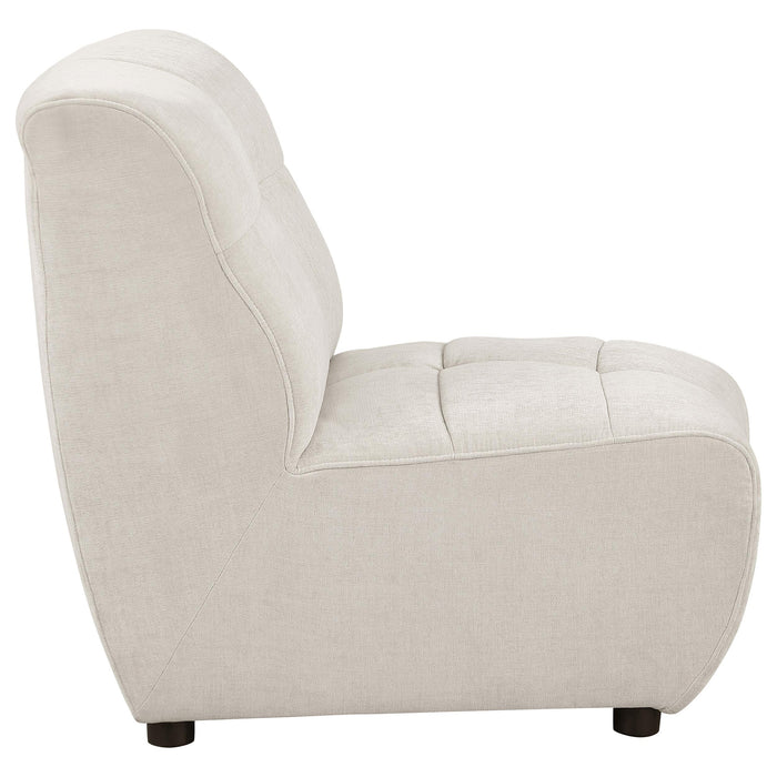 Charlotte Upholstered Curved Armless Chair Ivory - Furniture Land (Milwaukee, WI)