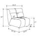 Charlotte Upholstered Curved Armless Chair Ivory - Furniture Land (Milwaukee, WI)