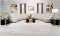 Charlotte Upholstered Curved Armless Chair Ivory - Furniture Land (Milwaukee, WI)