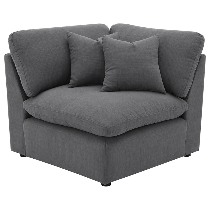 Hobson 6-piece Upholstered Modular Sectional Sofa Charcoal - Furniture Land (Milwaukee, WI)