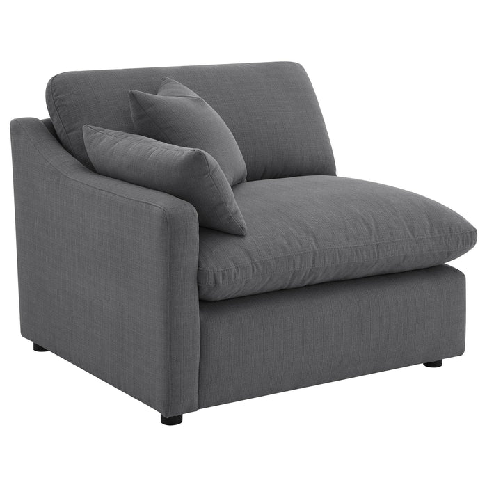 Hobson 6-piece Upholstered Modular Sectional Sofa Charcoal - Furniture Land (Milwaukee, WI)