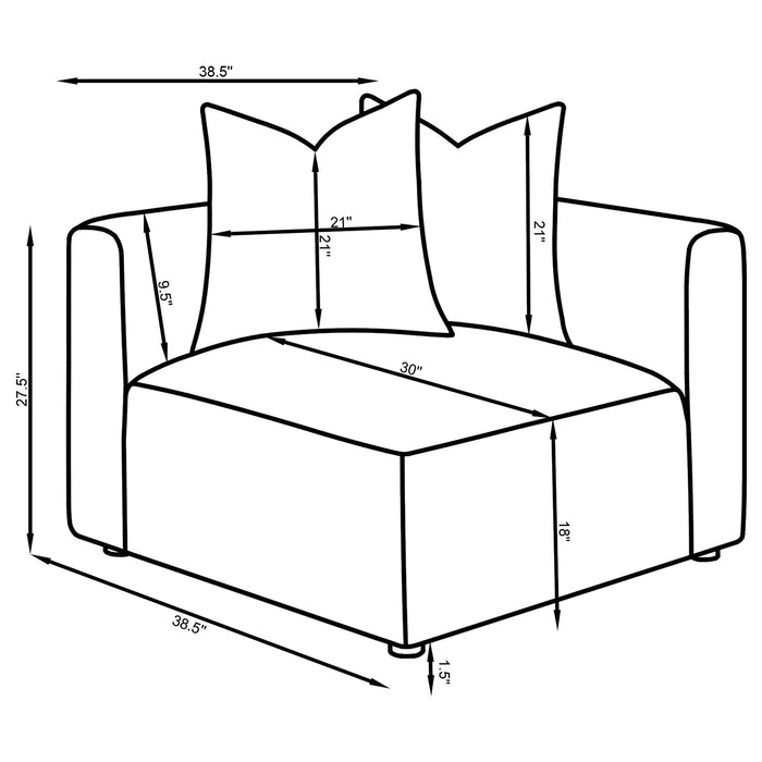 Jennifer Upholstered Corner Chair - Furniture Land (Milwaukee, WI)