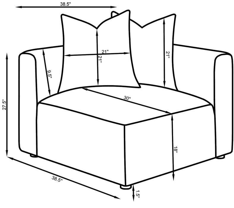 Jennifer Upholstered Corner Chair - Furniture Land (Milwaukee, WI)