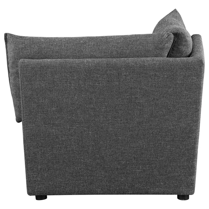 Sasha Upholstered Corner Chair Barely Black - Furniture Land (Milwaukee, WI)