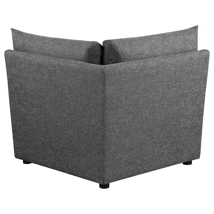 Sasha Upholstered Corner Chair Barely Black - Furniture Land (Milwaukee, WI)