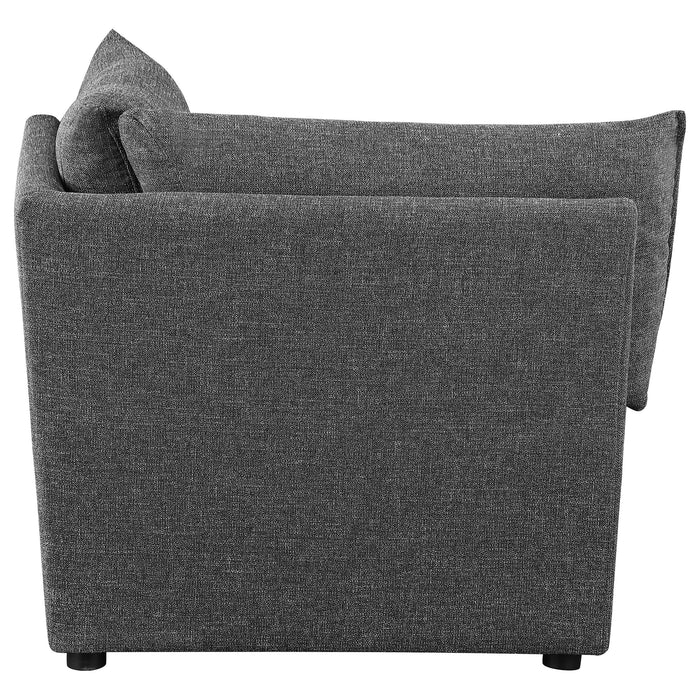Sasha Upholstered Corner Chair Barely Black - Furniture Land (Milwaukee, WI)