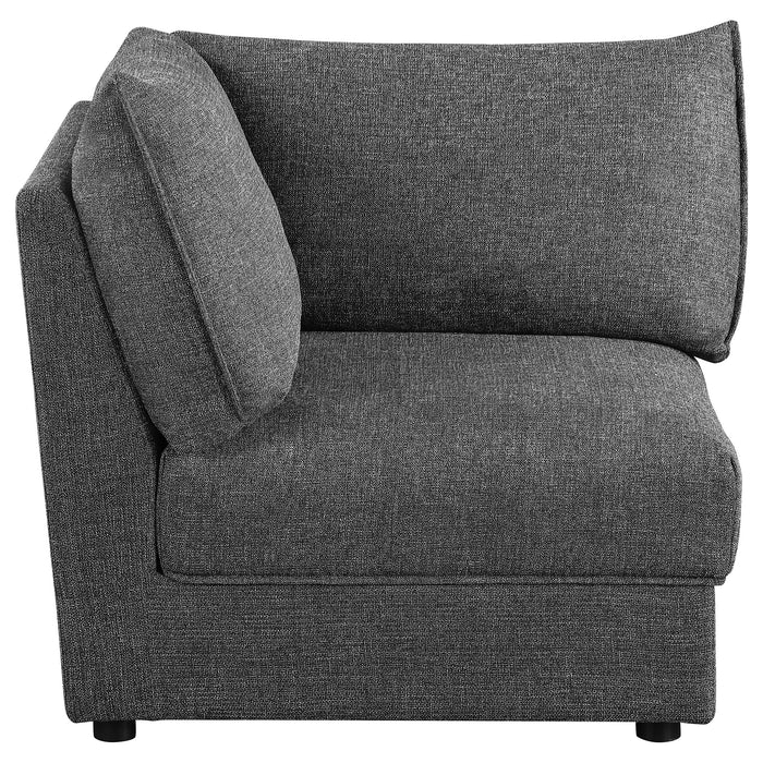 Sasha Upholstered Corner Chair Barely Black - Furniture Land (Milwaukee, WI)