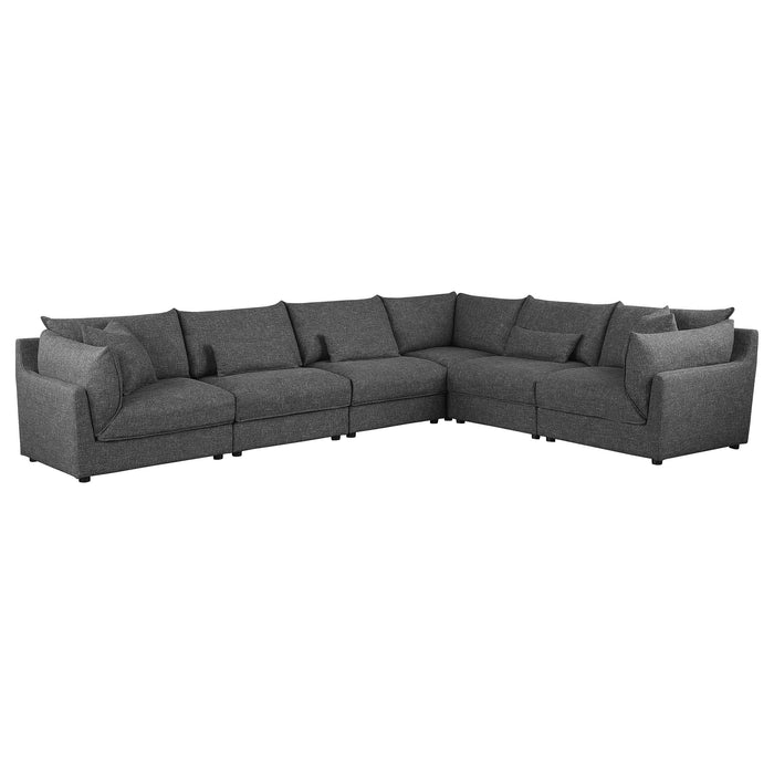 Sasha Upholstered Corner Chair Barely Black - Furniture Land (Milwaukee, WI)